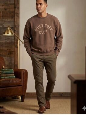 Quiet Golf Club Sweatshirt Size XXL Mens Brown Crew Neck